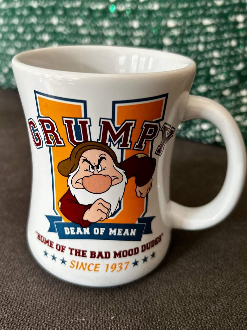 Authentic Disney Store Exclusive Grumpy "Dean of Mean" University Coffee Mug - Picture 2 of 8